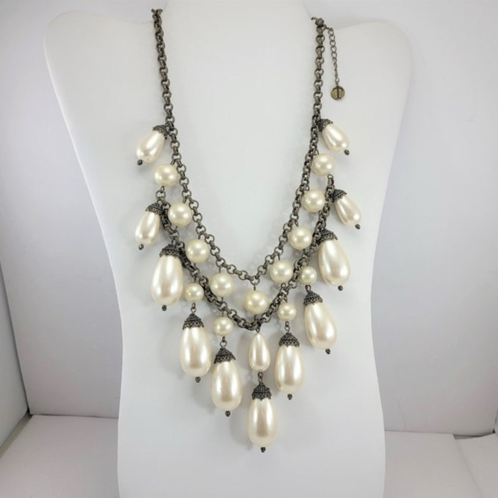 NWT TALBOTS NECKLACE Multi-Strand Statement Vintage style bronze tone chain